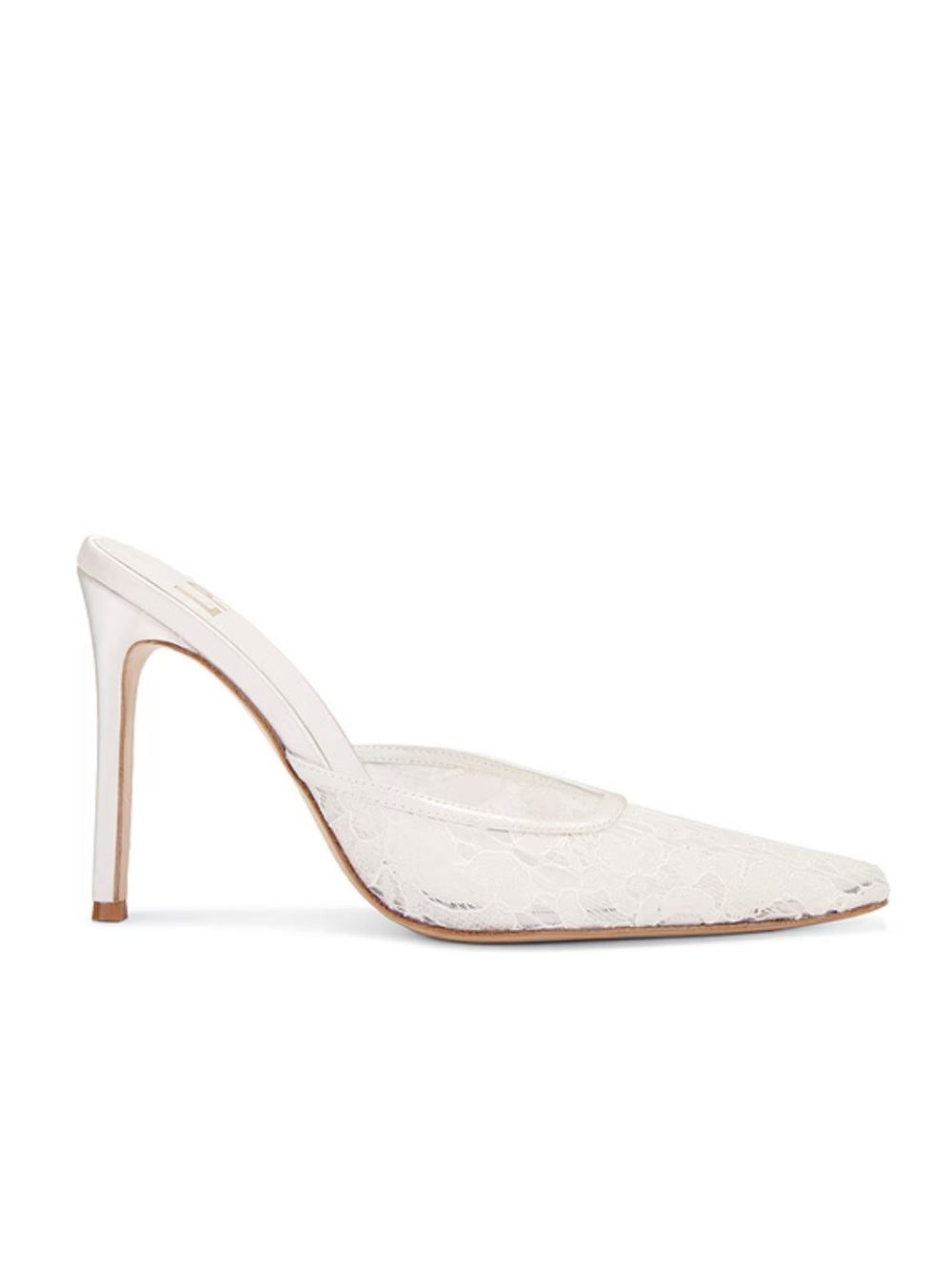 LPA Lorenn Mules Ivory White Lace high heels shoes bridal Revolve 7.5
